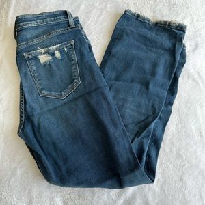 Flying Monkey straight leg distressed button fly denim